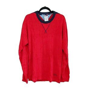 Tommy Hilfiger Ribbed Sweater Mens Size Large Red Cotton  Tommy Jeans Vintage